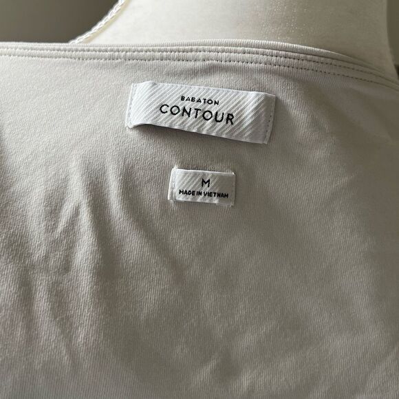 BABATON Cream Beige Square Neck Long Sleeve Bodysuit Size Medium - Picture 5 of 6